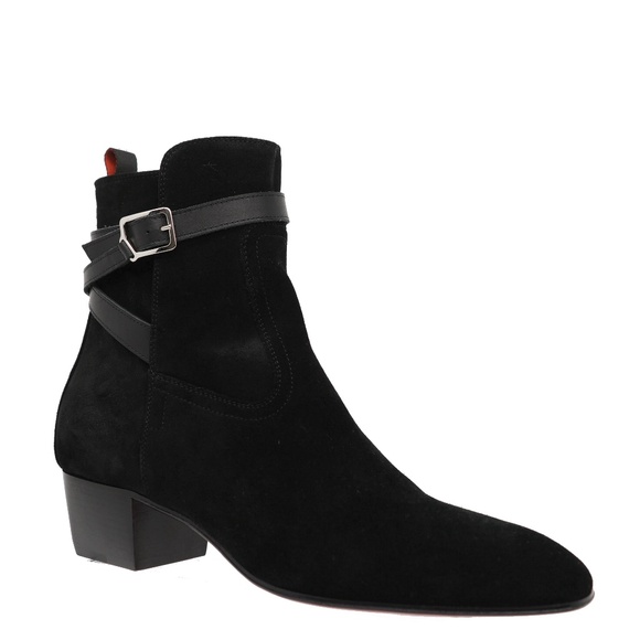 Christian Louboutin Rosalio Jodhpur Boots Black Suede Leather Size 11 US New main image 4